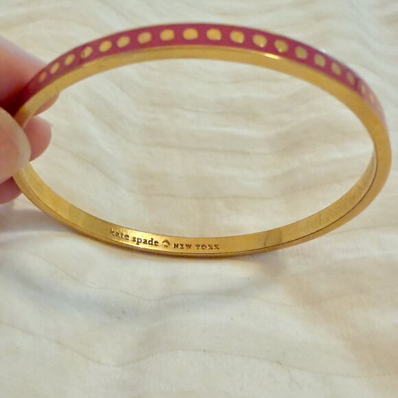 Kate Spade New York Pink and Gold Et Cetera, Et Cetera Bangle Bracelet - Picture 2 of 3